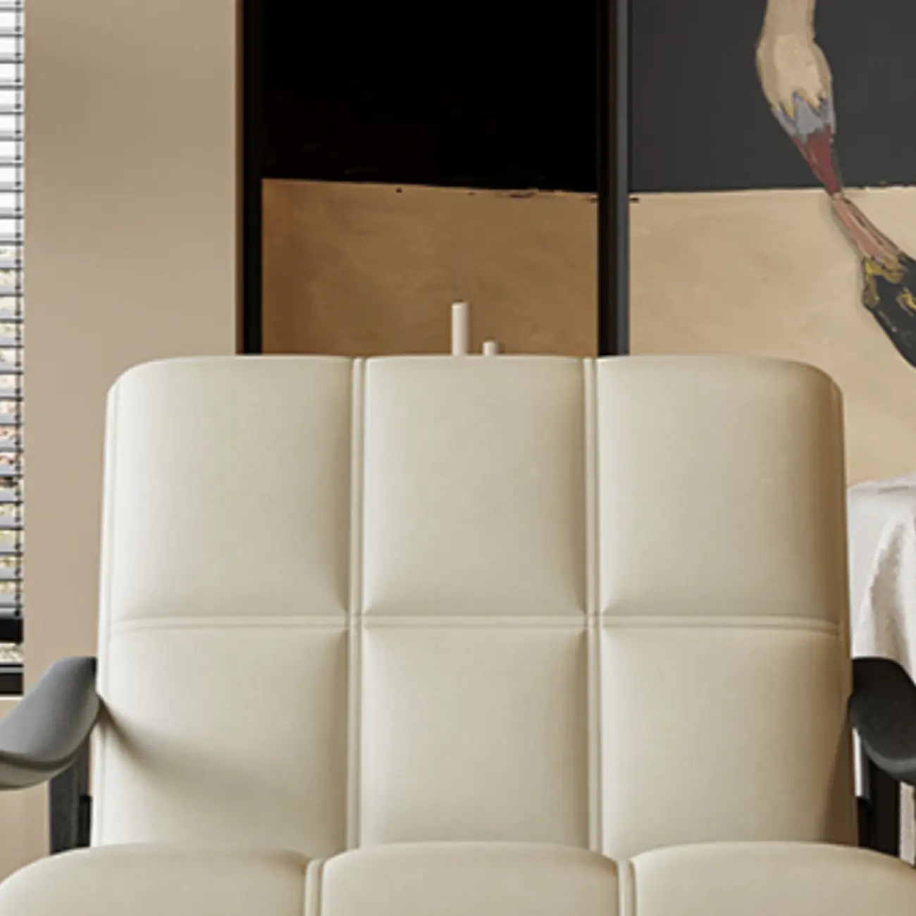 Elegant Genuine/Nappa Leather Mid-Back Accent Chair Image - 9 | homeyfad