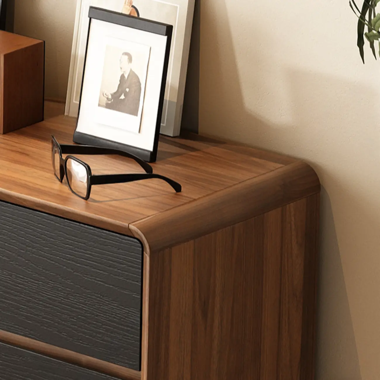 Minimalist Multi-drawer Black Wood Horizonal Dresser Image - 10 | homeyfad