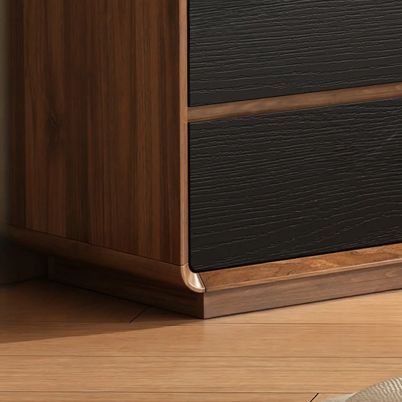 Minimalist Multi-drawer Black Wood Horizonal Dresser Image - 12 | homeyfad