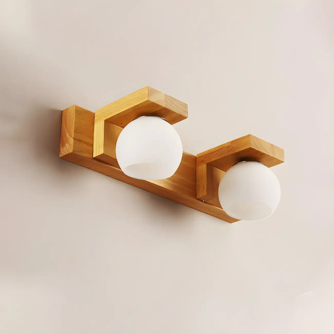 Modern Medium Wood Color LED Bathroom Vanity Light in 3 Lights Image - 9 | homeyfad