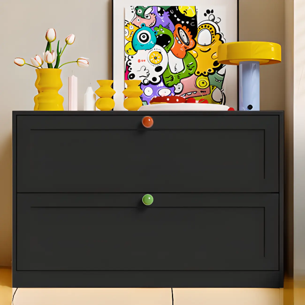 Black Modern Metal Vertical Bachelor Chest for Bedroom Image - 1 | homeyfad