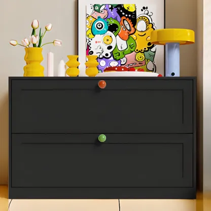 Black Modern Metal Vertical Bachelor Chest for Bedroom Image - 1