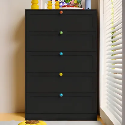 Black Modern Metal Vertical Bachelor Chest for Bedroom Image - 3