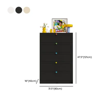 Black Modern Metal Vertical Bachelor Chest for Bedroom Image - 15