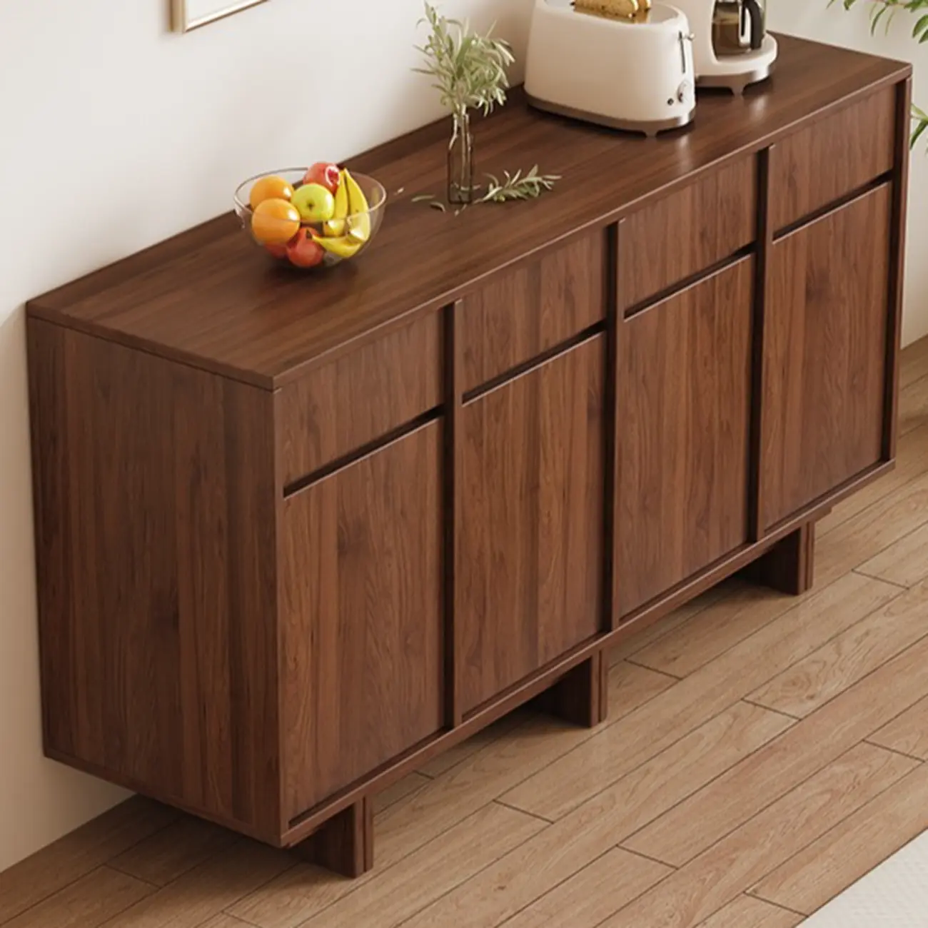 Modern Wood Sideboard with Adjustable Storage Image - 4 | homeyfad