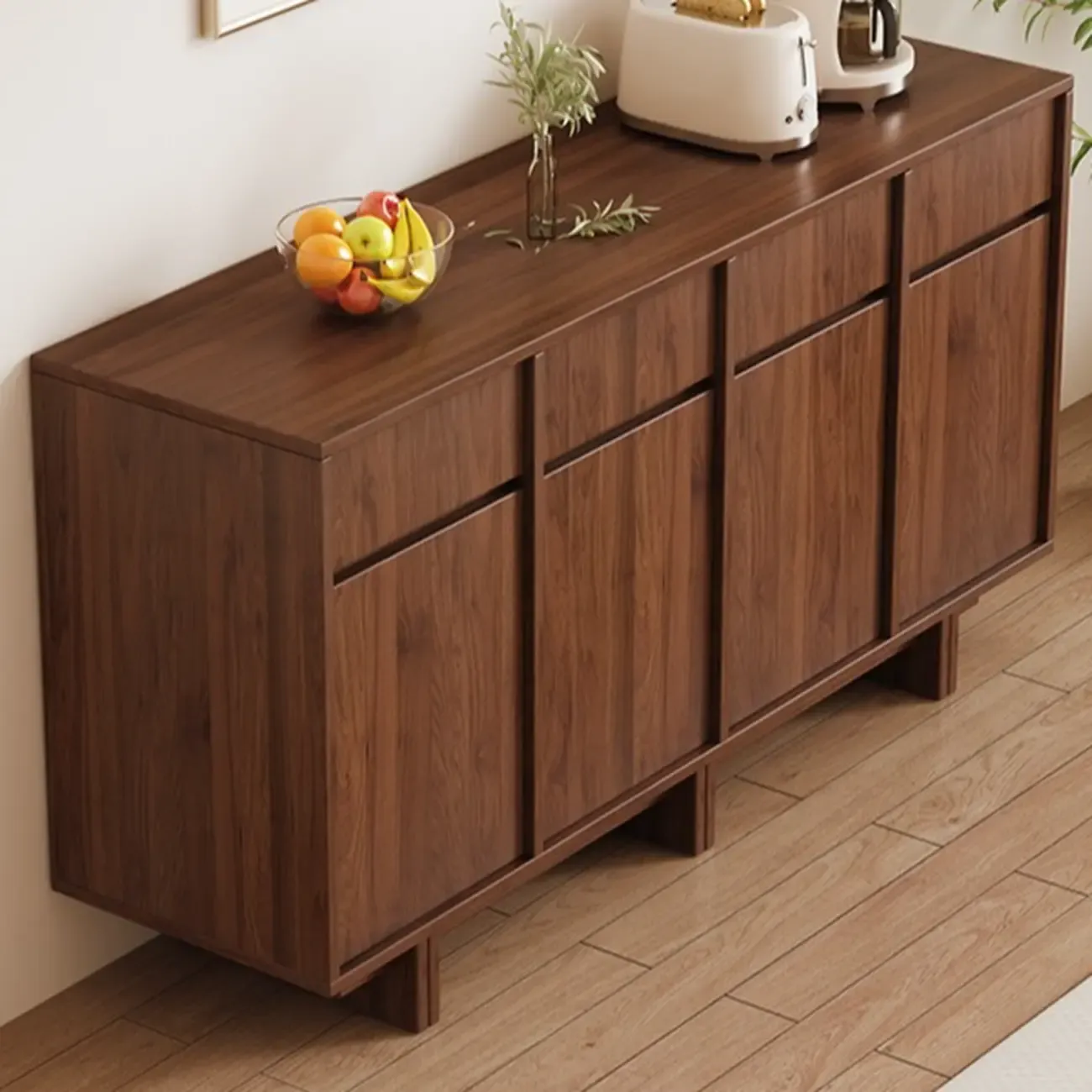 Modern Wood Sideboard with Adjustable Storage Image - 4