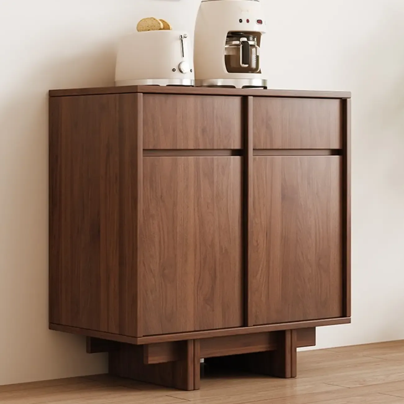 Modern Wood Sideboard with Adjustable Storage Image - 6