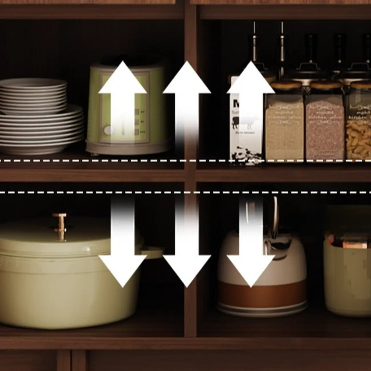 Modern Wood Sideboard with Adjustable Storage Image - 8 | homeyfad