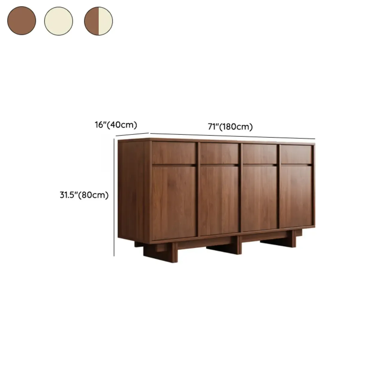 Modern Wood Sideboard with Adjustable Storage Image - 22