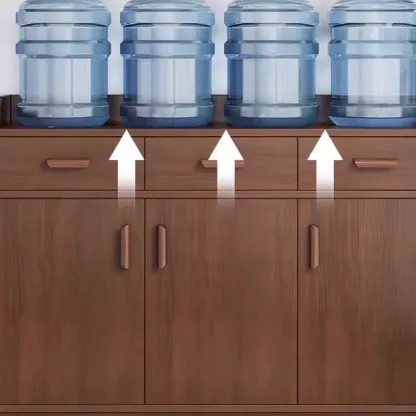 Modern Narrow Wood Sideboard Multiple Drawers Cabinets Image - 3