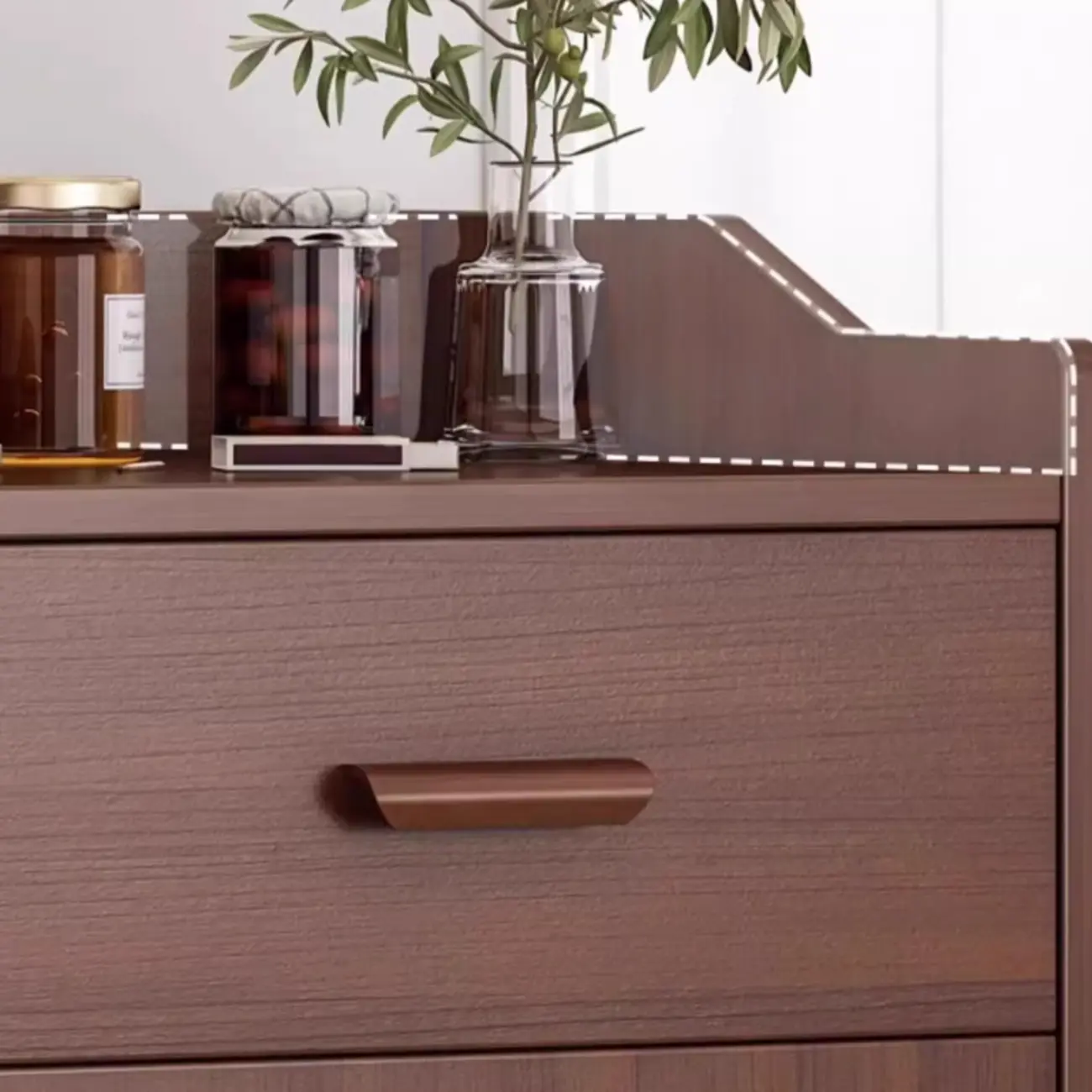 Modern Narrow Wood Sideboard Multiple Drawers Cabinets Image - 7 | homeyfad