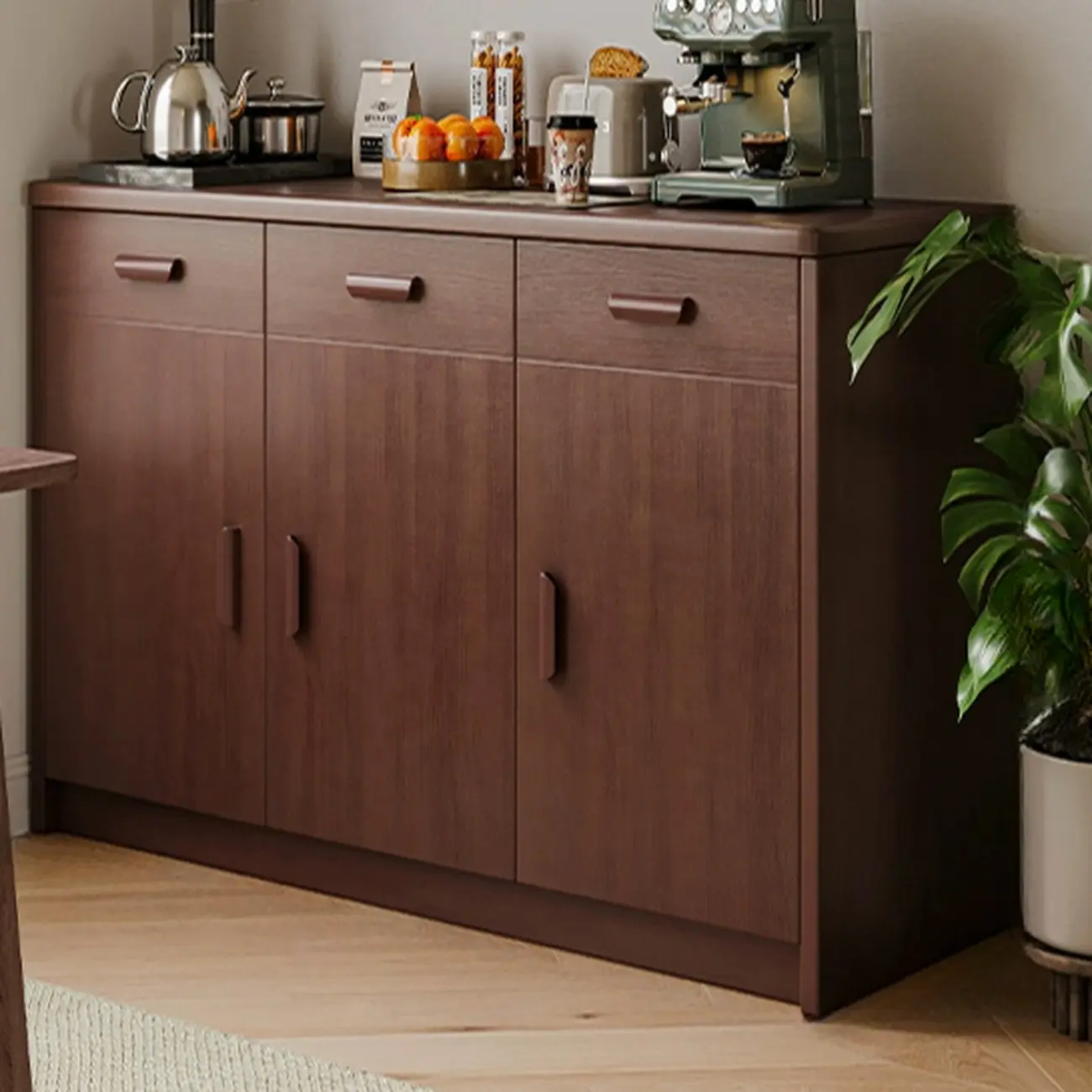 Modern Narrow Wood Sideboard Multiple Drawers Cabinets Image - 14 | homeyfad