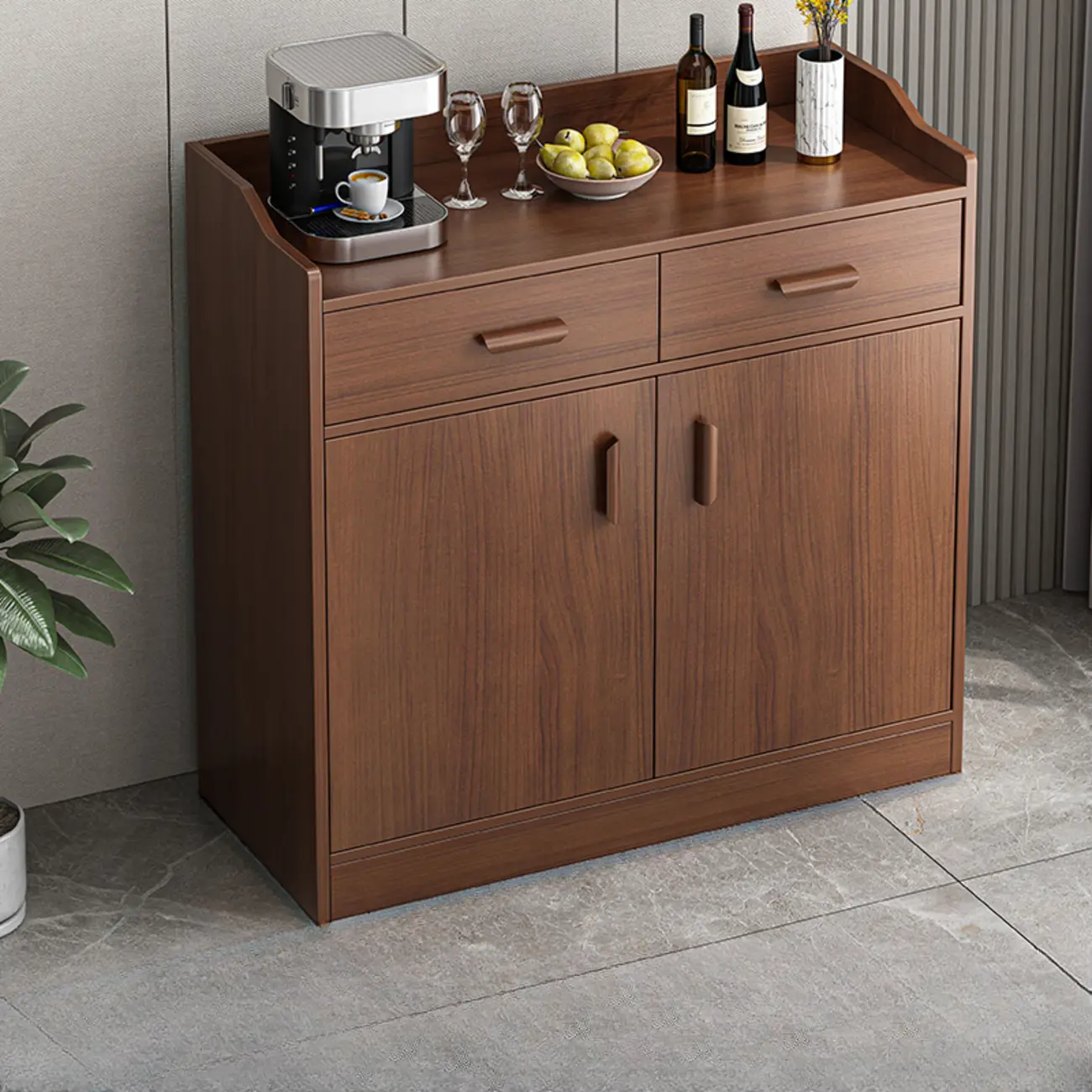 Modern Narrow Wood Sideboard Multiple Drawers Cabinets Image - 19 | homeyfad