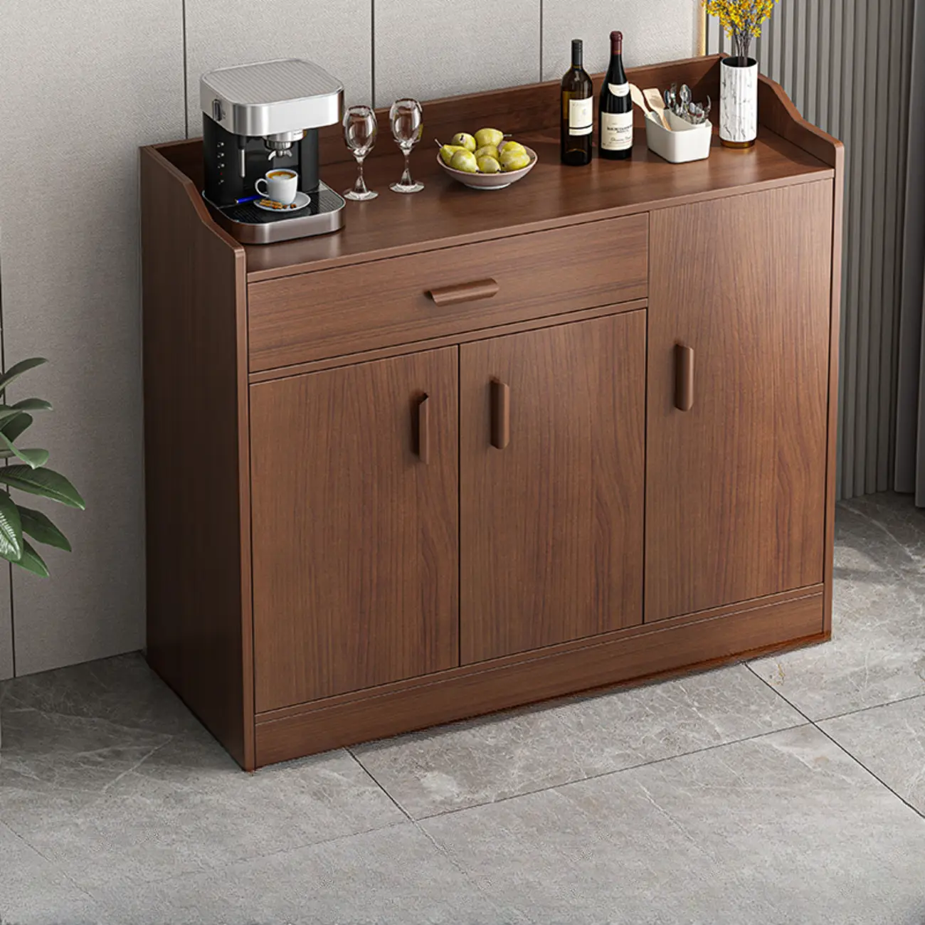 Modern Narrow Wood Sideboard Multiple Drawers Cabinets Image - 20 | homeyfad