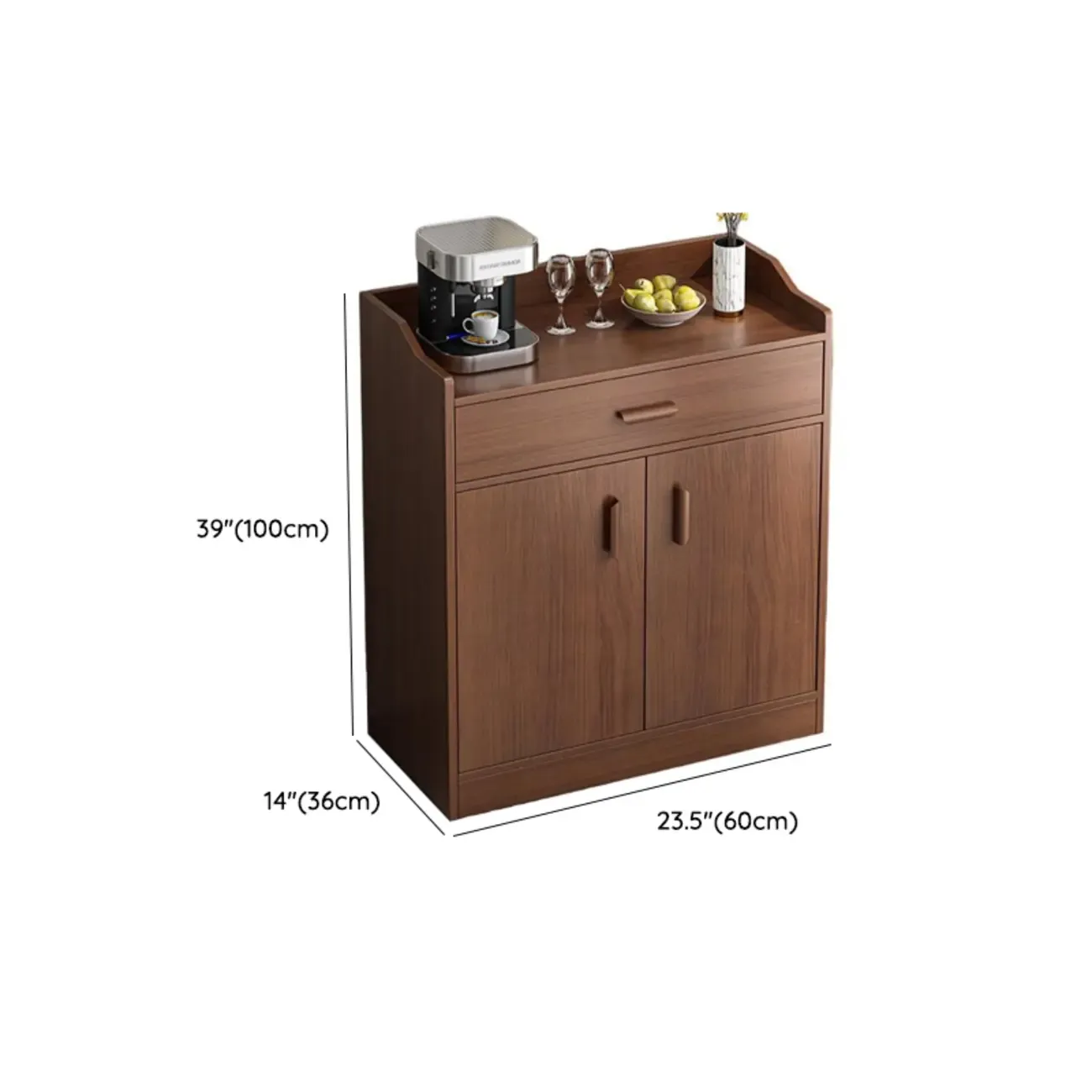 Modern Narrow Wood Sideboard Multiple Drawers Cabinets #size