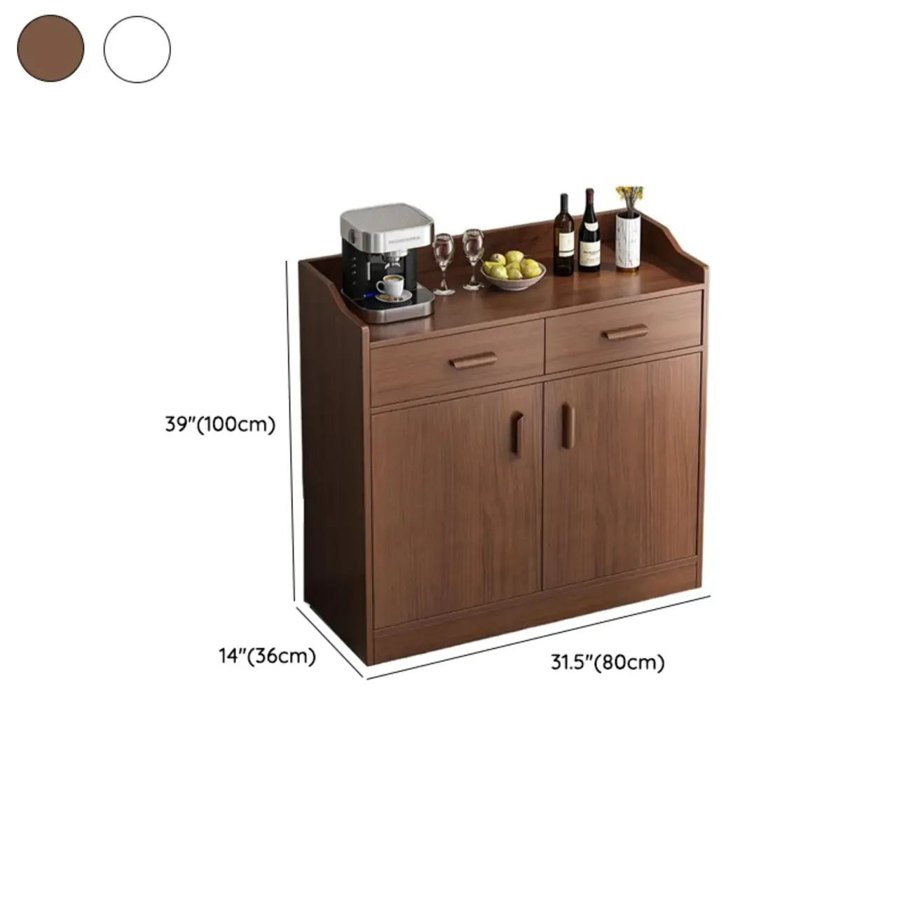 Modern Narrow Wood Sideboard Multiple Drawers Cabinets Image - 23