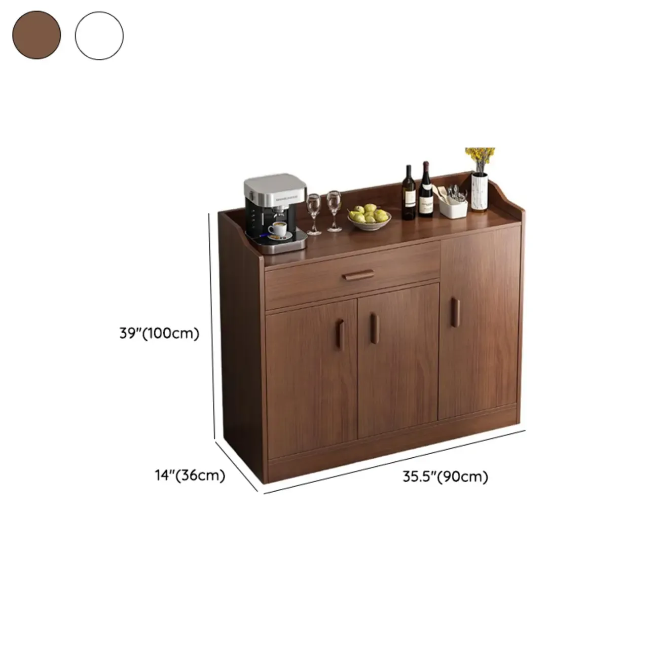 Modern Narrow Wood Sideboard Multiple Drawers Cabinets Image - 24