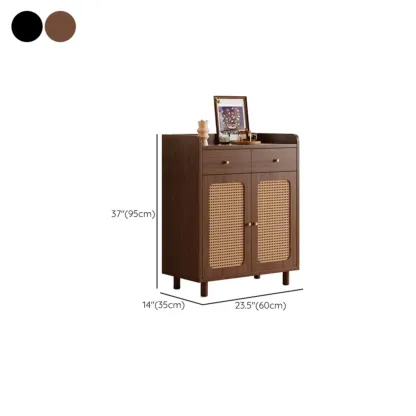 Modern Wood Sideboard with Woven Doors and Storage #size