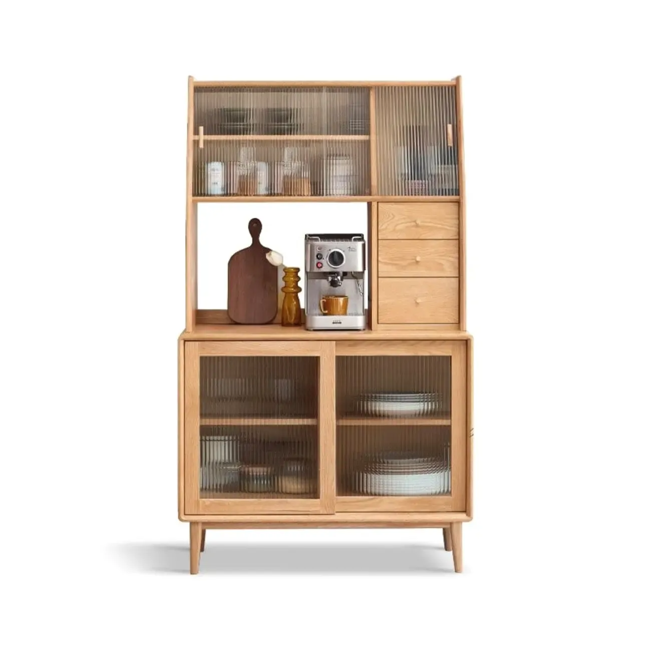 Modern Wood Sliding Doors Sideboard with Drawers Image - 3