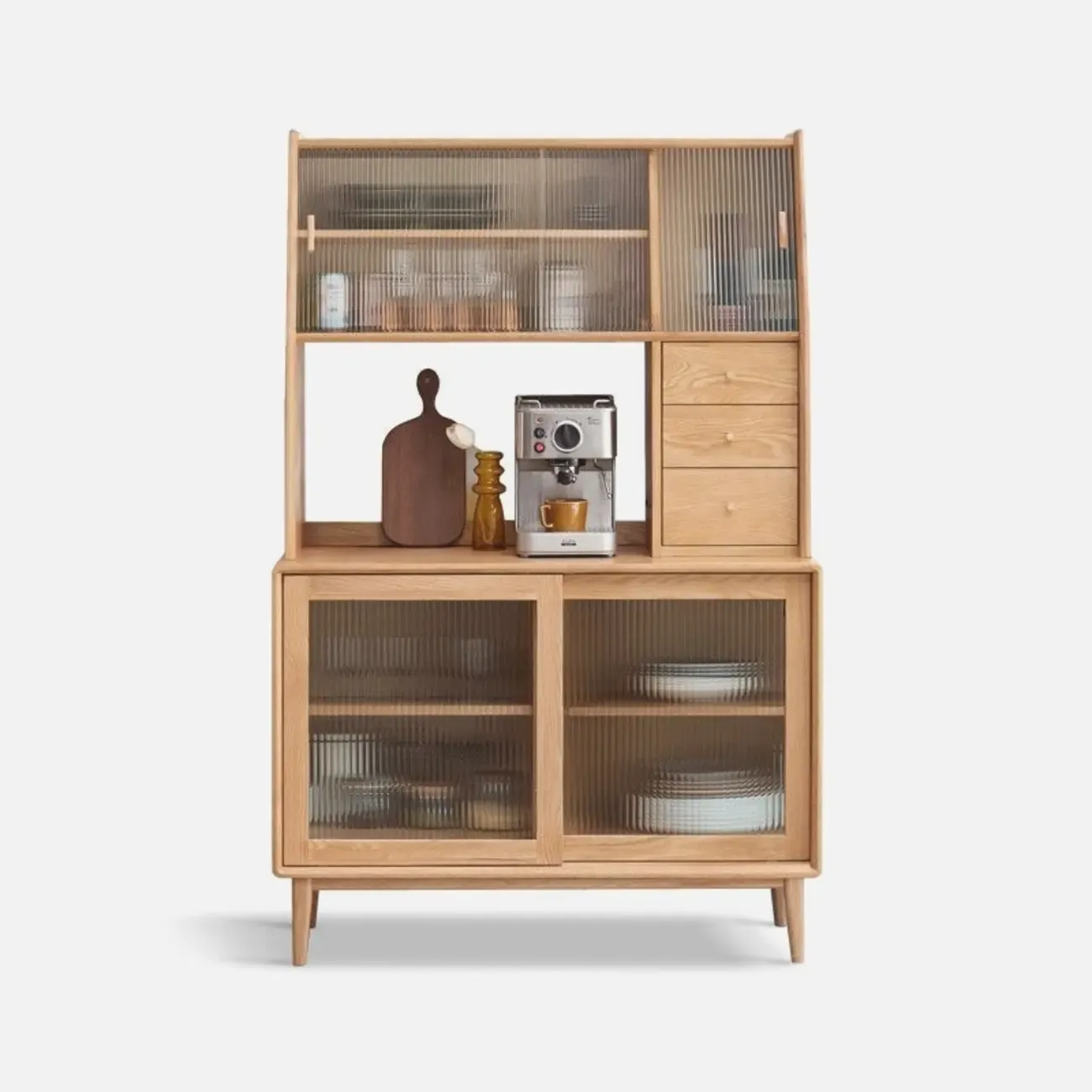 Modern Wood Sliding Doors Sideboard with Drawers Image - 4