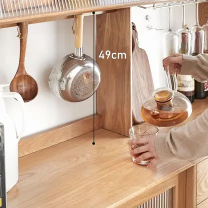 Modern Wood Sliding Doors Sideboard with Drawers Image - 12