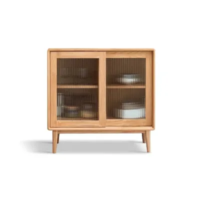 Modern Wood Sliding Doors Sideboard with Drawers Image - 13