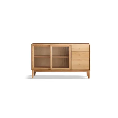 Modern Wood Sliding Doors Sideboard with Drawers Image - 16