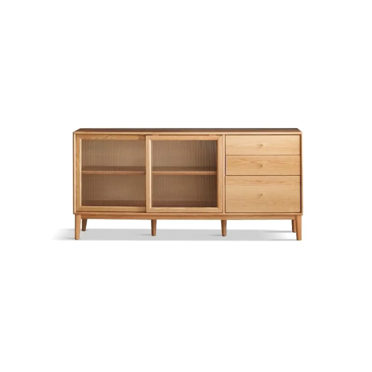 Modern Wood Sliding Doors Sideboard with Drawers Image - 18 | homeyfad