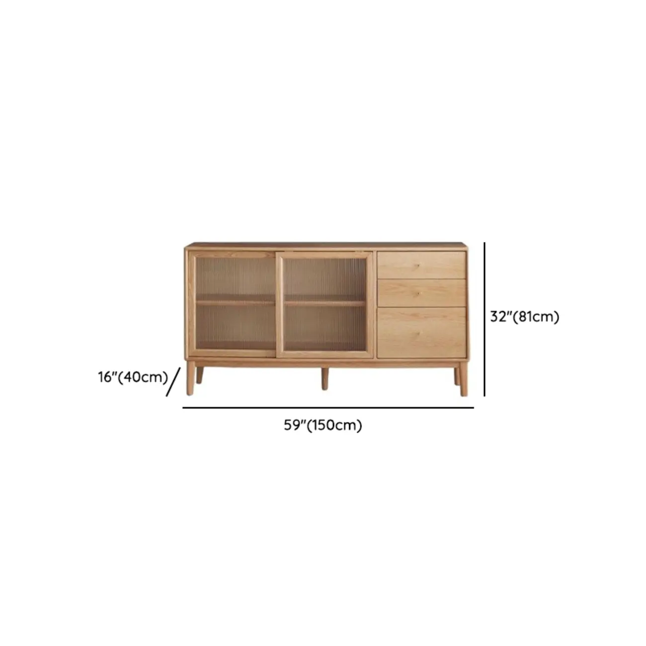 Modern Wood Sliding Doors Sideboard with Drawers #size | homeyfad