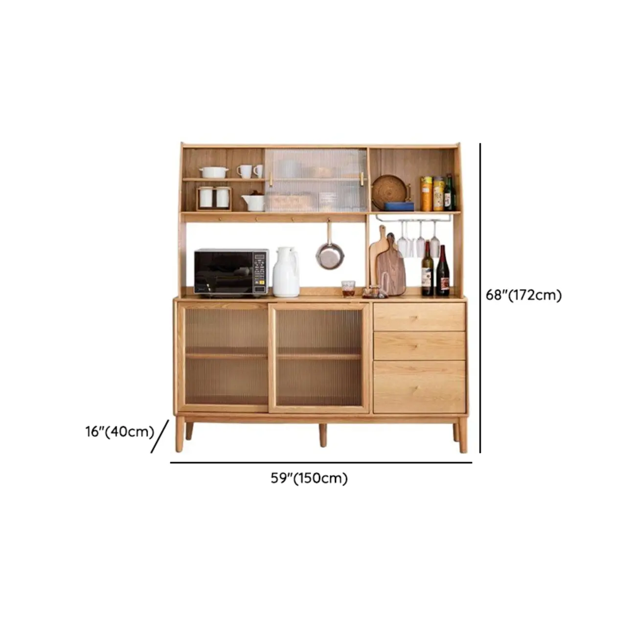 Modern Wood Sliding Doors Sideboard with Drawers Image - 23 | homeyfad