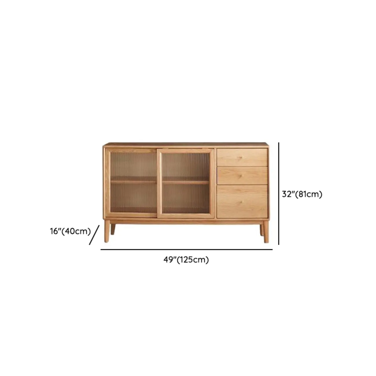 Modern Wood Sliding Doors Sideboard with Drawers Image - 25 | homeyfad