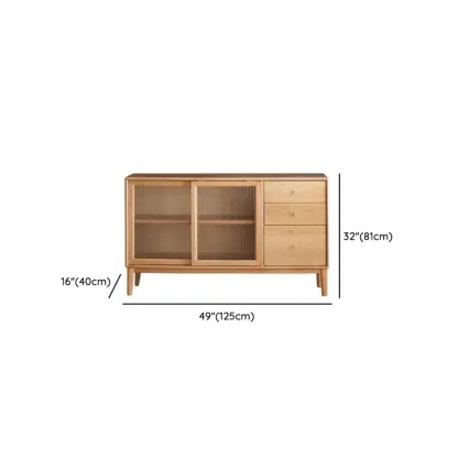 Modern Wood Sliding Doors Sideboard with Drawers Image - 25