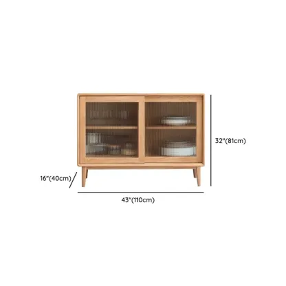 Modern Wood Sliding Doors Sideboard with Drawers Image - 26