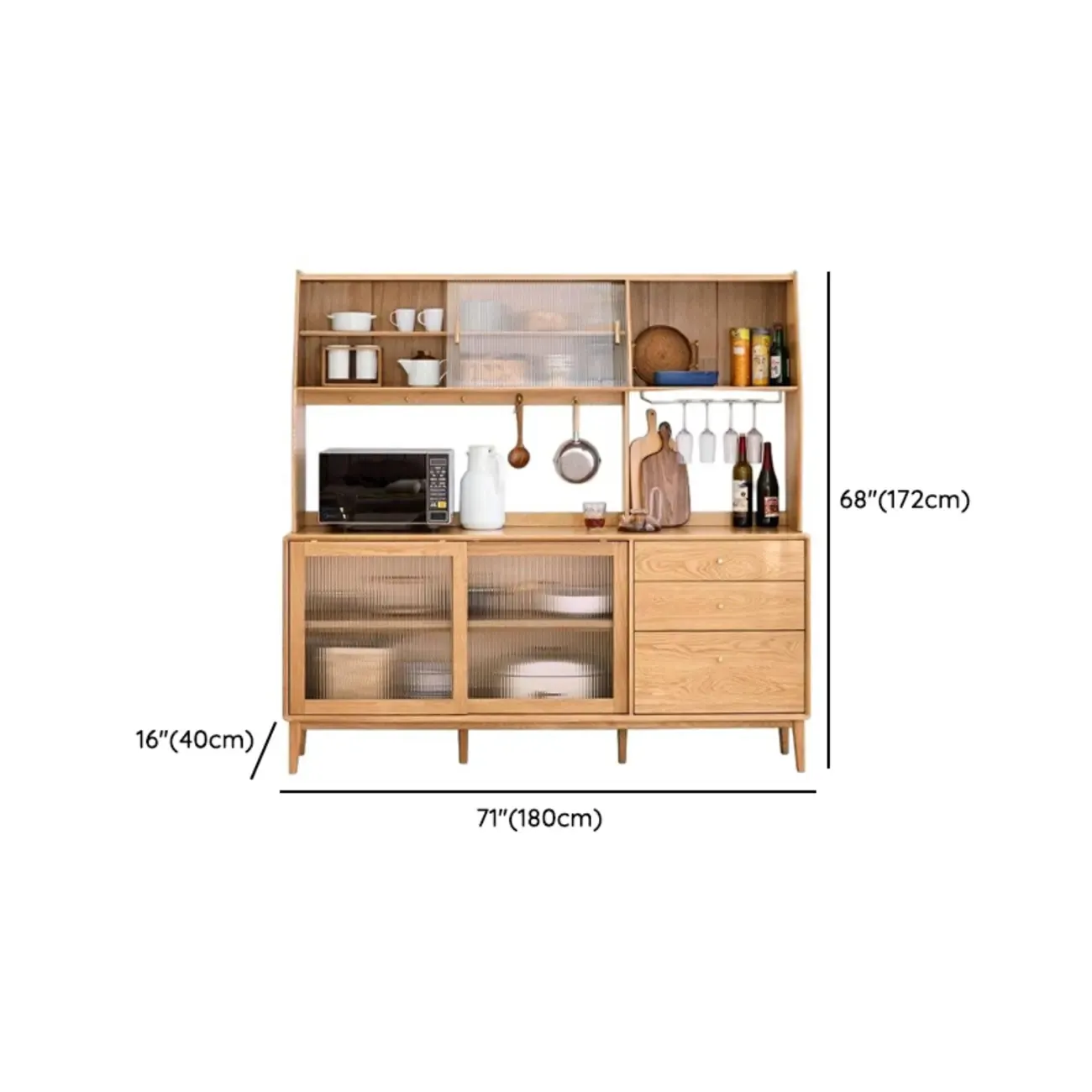 Modern Wood Sliding Doors Sideboard with Drawers Image - 28