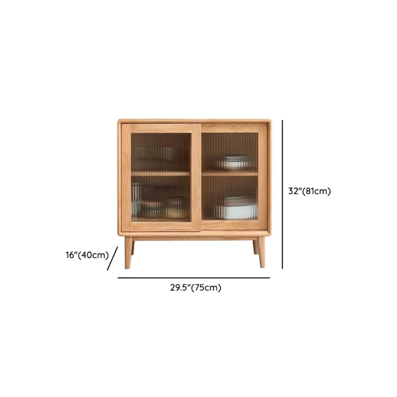 Modern Wood Sliding Doors Sideboard with Drawers Image - 29