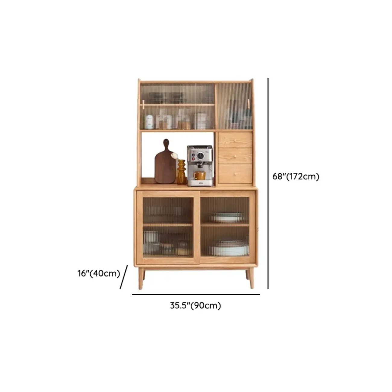 Modern Wood Sliding Doors Sideboard with Drawers Image - 30