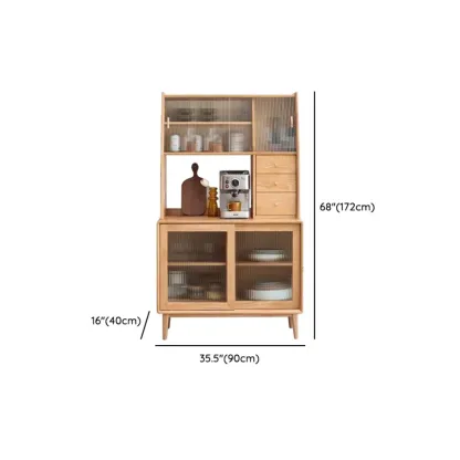 Modern Wood Sliding Doors Sideboard with Drawers Image - 30