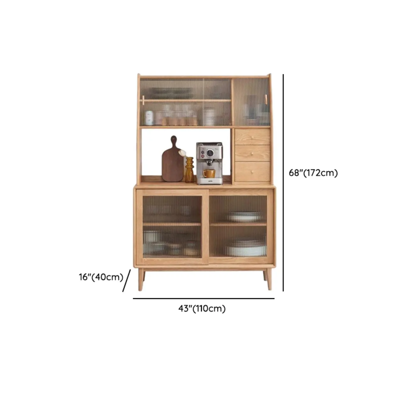Modern Wood Sliding Doors Sideboard with Drawers Image - 31 | homeyfad