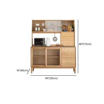 Modern Wood Sliding Doors Sideboard with Drawers Image - 32