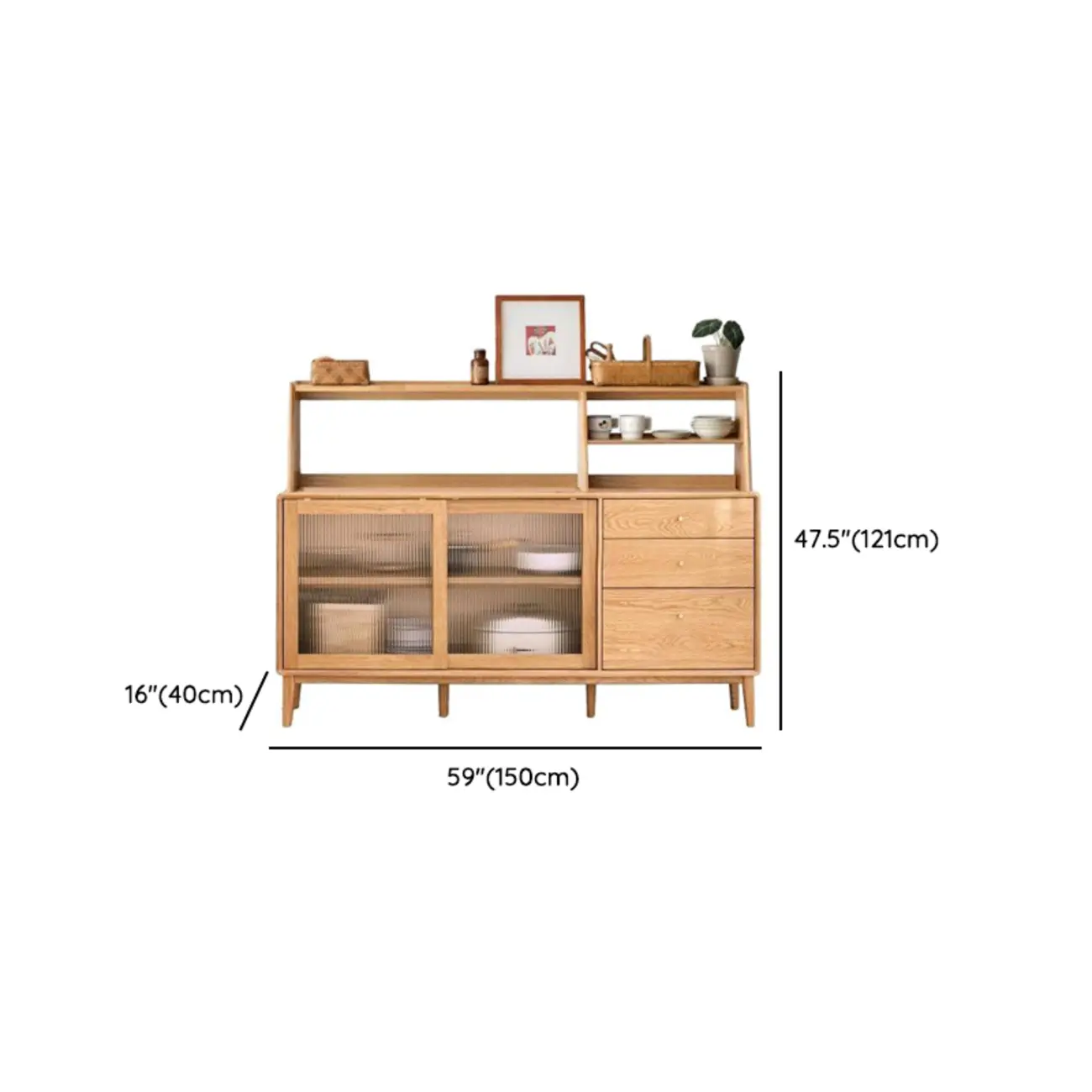 Modern Wood Sliding Doors Sideboard with Drawers Image - 33 | homeyfad
