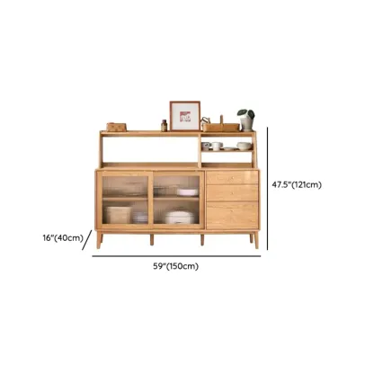 Modern Wood Sliding Doors Sideboard with Drawers Image - 33