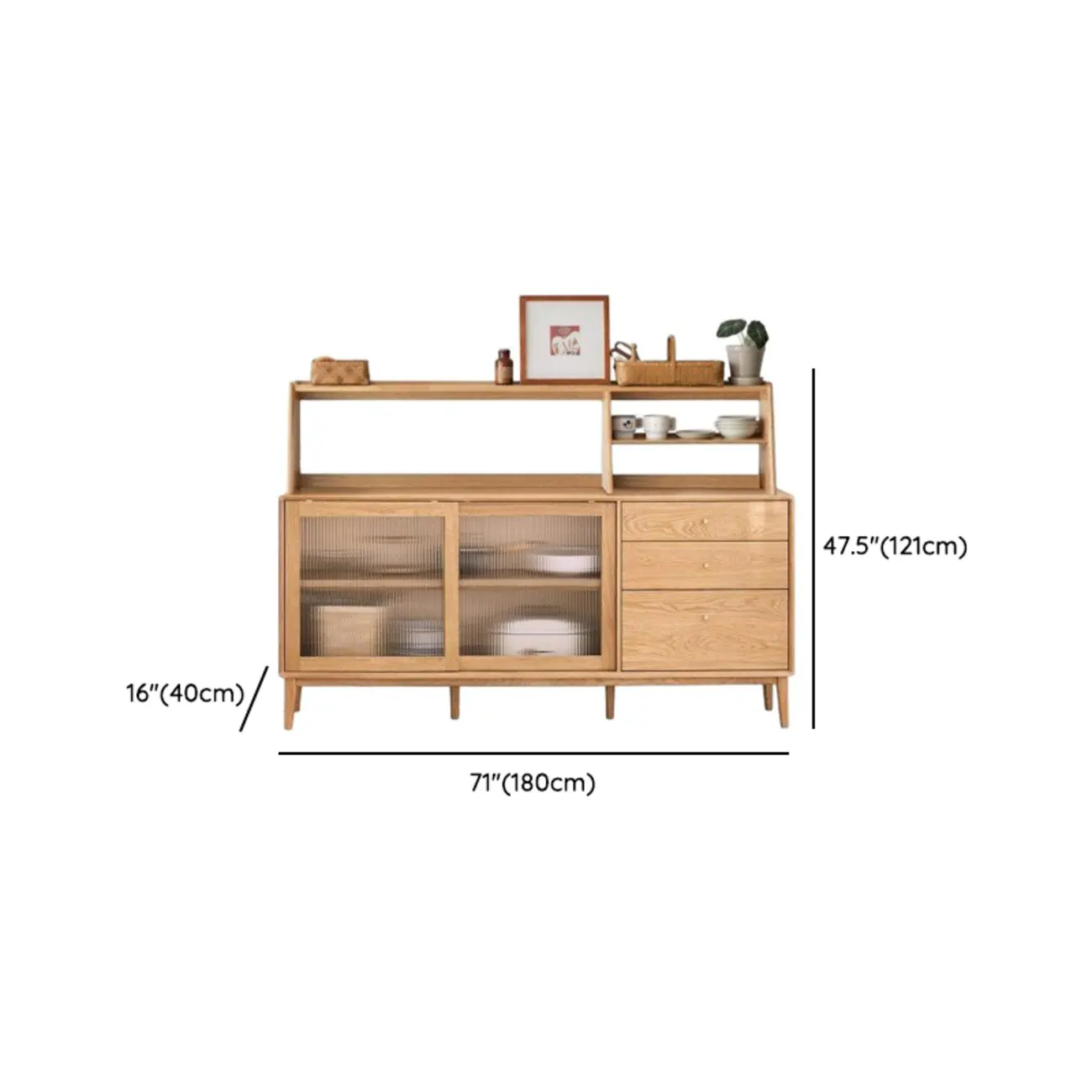 Modern Wood Sliding Doors Sideboard with Drawers Image - 34 | homeyfad