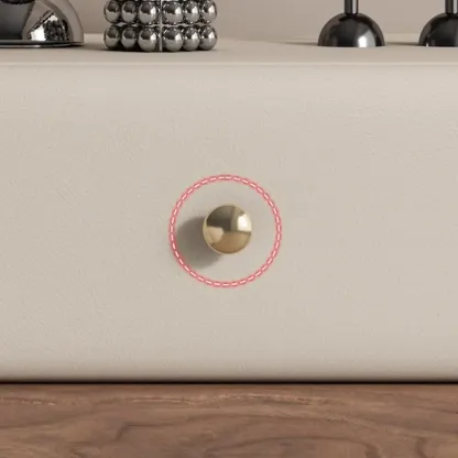 Swivel Modern Natural Wood Drawer Nightstand Image - 12