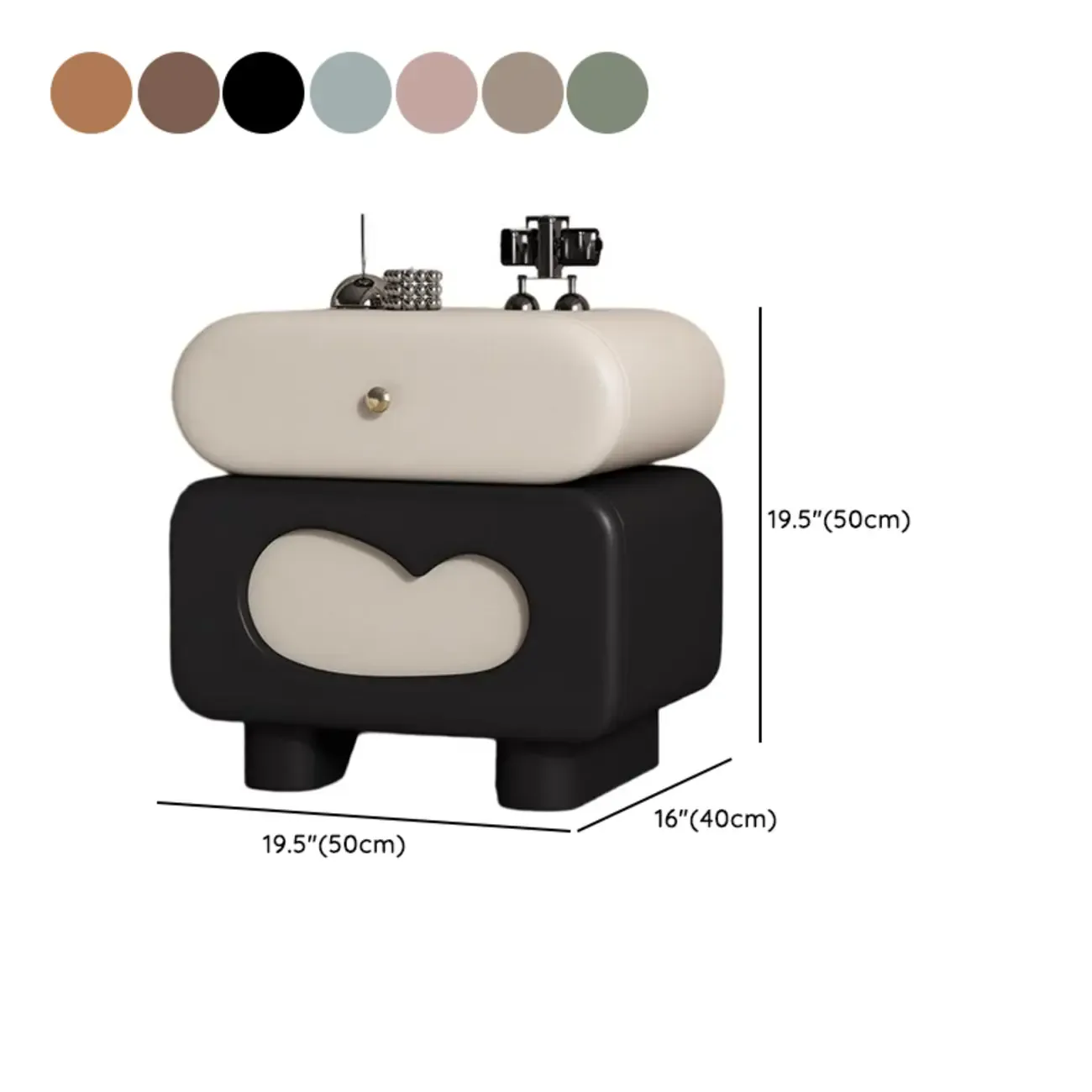 Swivel Modern Natural Wood Drawer Nightstand Image - 18