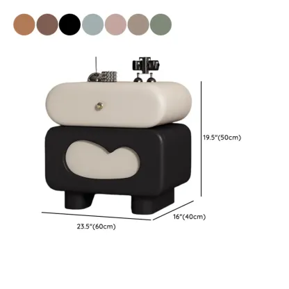 Swivel Modern Natural Wood Drawer Nightstand Image - 19