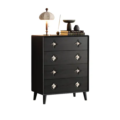 Elegant Black French Country Wood Dresser with Legs Image - 5