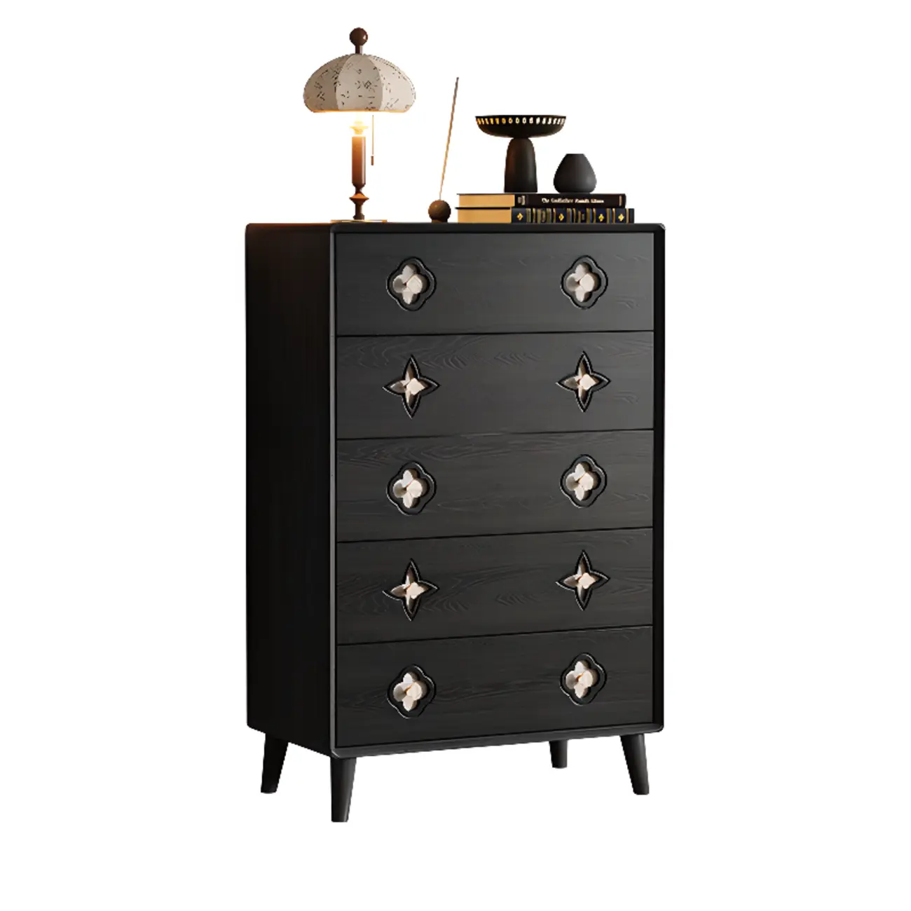 Elegant Black French Country Wood Dresser with Legs Image - 6 | homeyfad