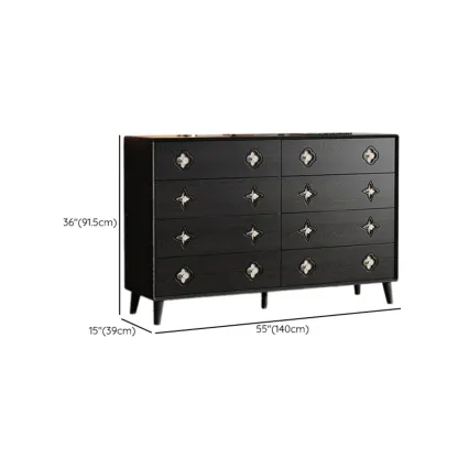 Elegant Black French Country Wood Dresser with Legs Image - 13