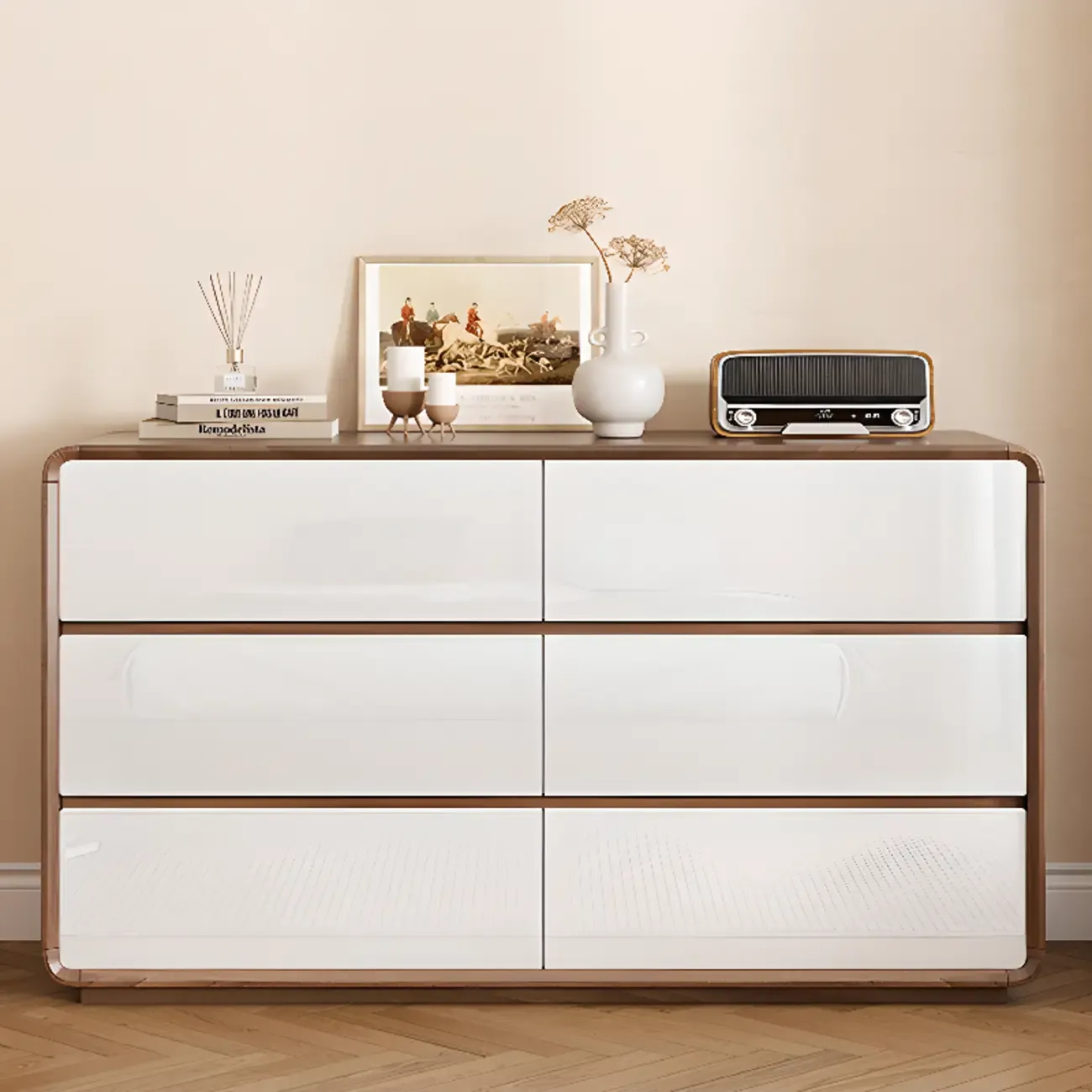 Scandinavian Wooden Horizonal Dresser for Bedroom Image - 1