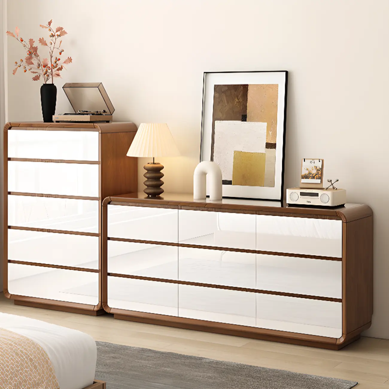 Scandinavian Wooden Horizonal Dresser for Bedroom Image - 4 | homeyfad